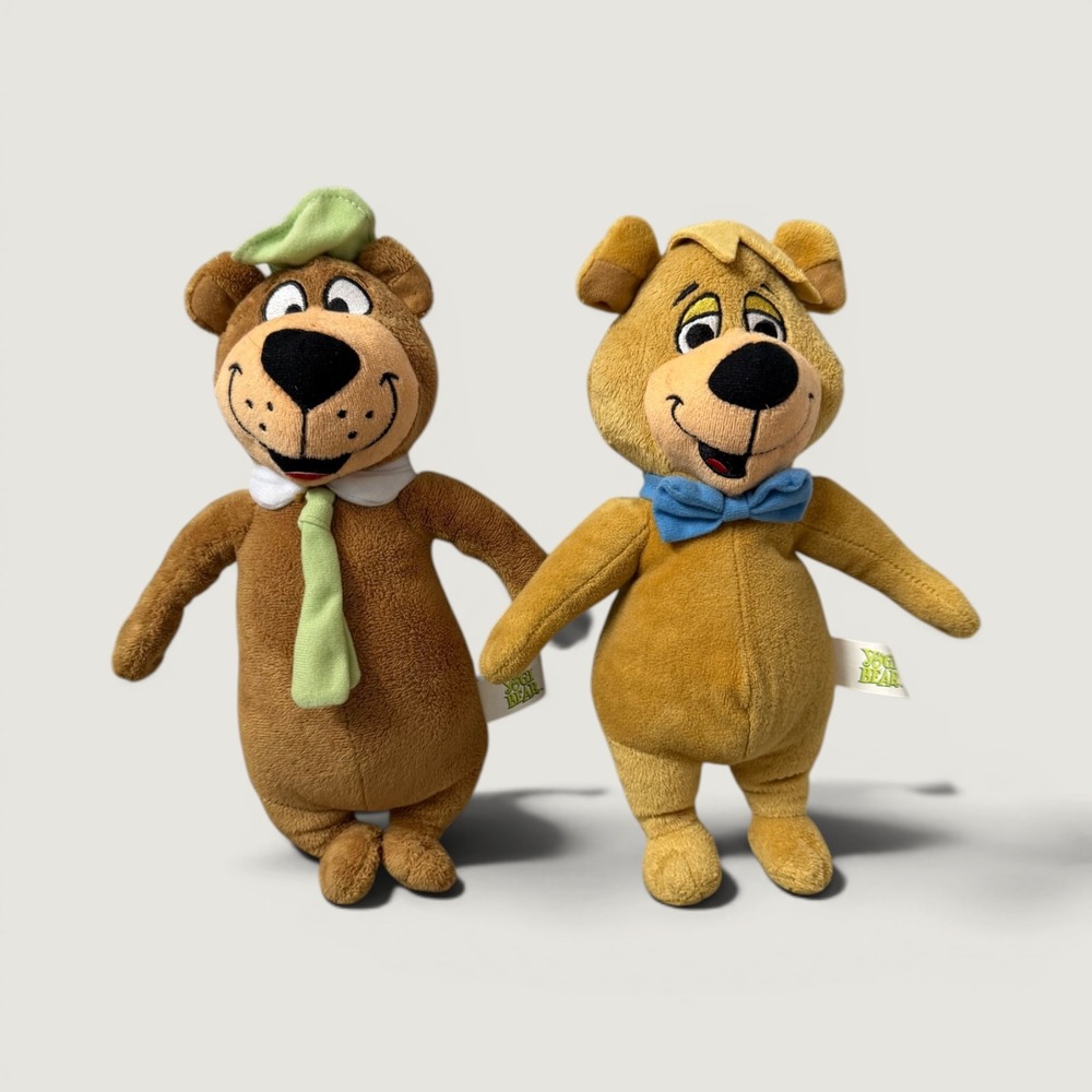 Hanna-Barbera Yogi Bear and Boo-Boo Plush Stuffed Animal Set 2020 9" 8"